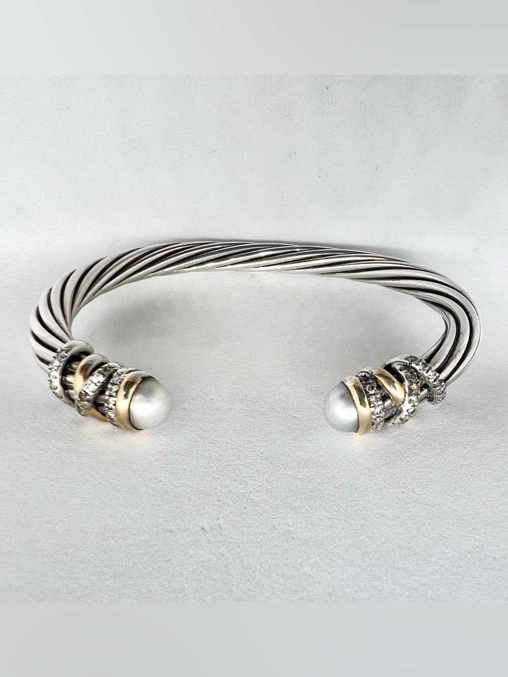 David Yurman Helena Bracelet With 18K Yellow Gold, Pearls and Diamonds